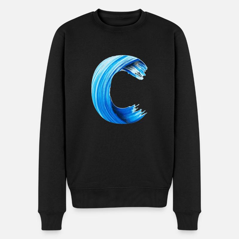 Lettre C PEINTE - Pull Premium bio Homme - noir