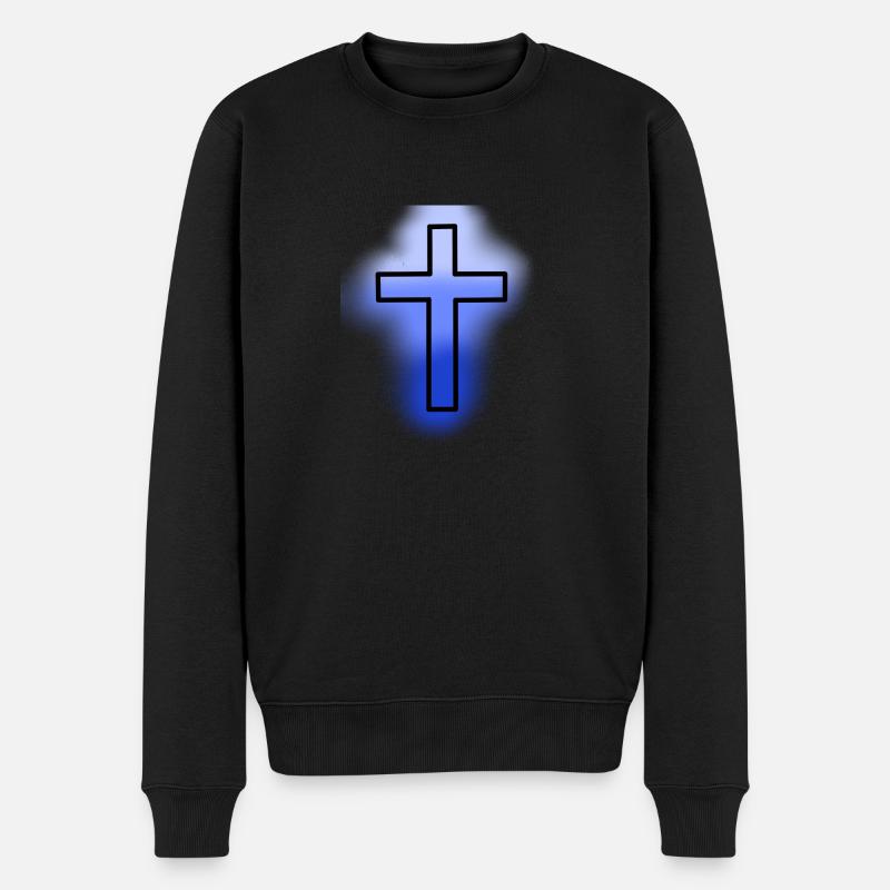 Kreuz blau - Männer Premium Bio Pullover - Schwarz