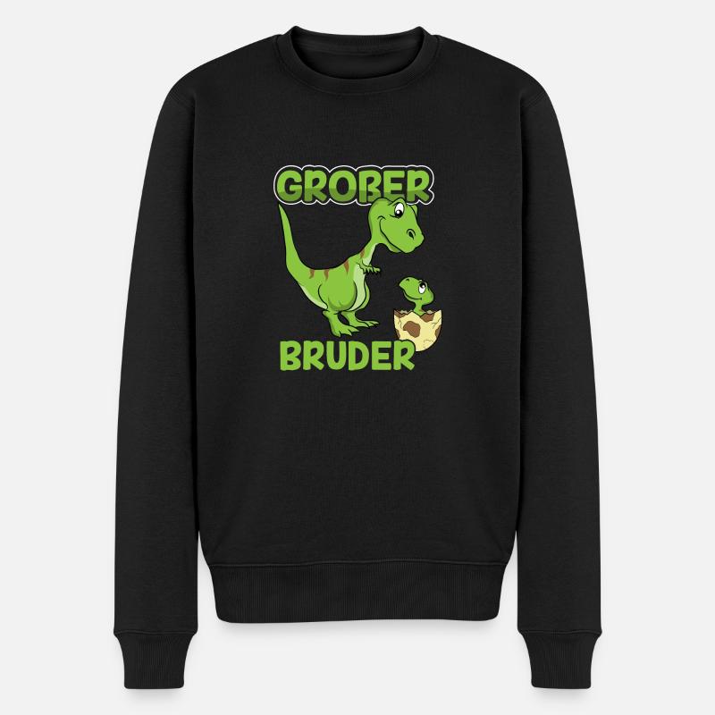 Dino Großer Bruder By the Manzanitas - Männer Premium Bio Pullover - Schwarz