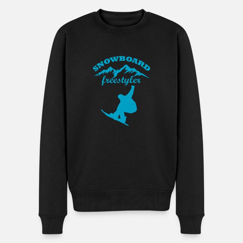 Snowboard Snowboarder - Männer Premium Bio Pullover - Schwarz