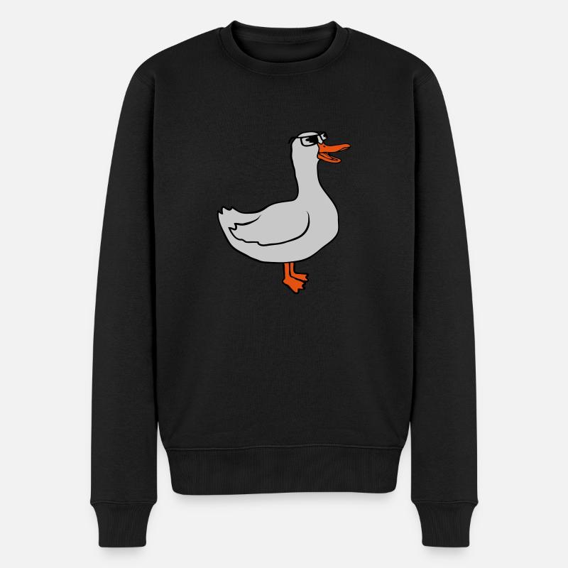 Coole Sonnenbrille Comic Gans - Männer Premium Bio Pullover - Schwarz