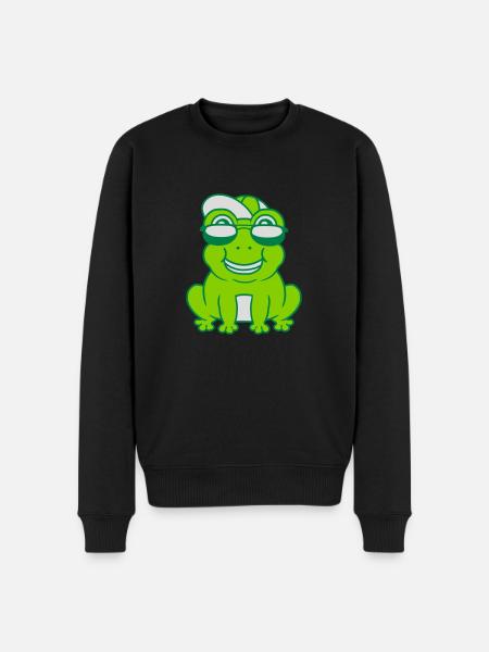 Cool little frog boy - Men's Premium Organic Jumper - black