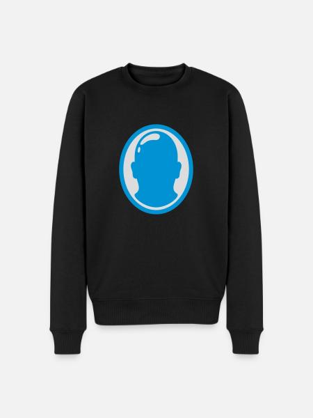 Bald Man Logo Design - Men's Premium Organic Jumper - black