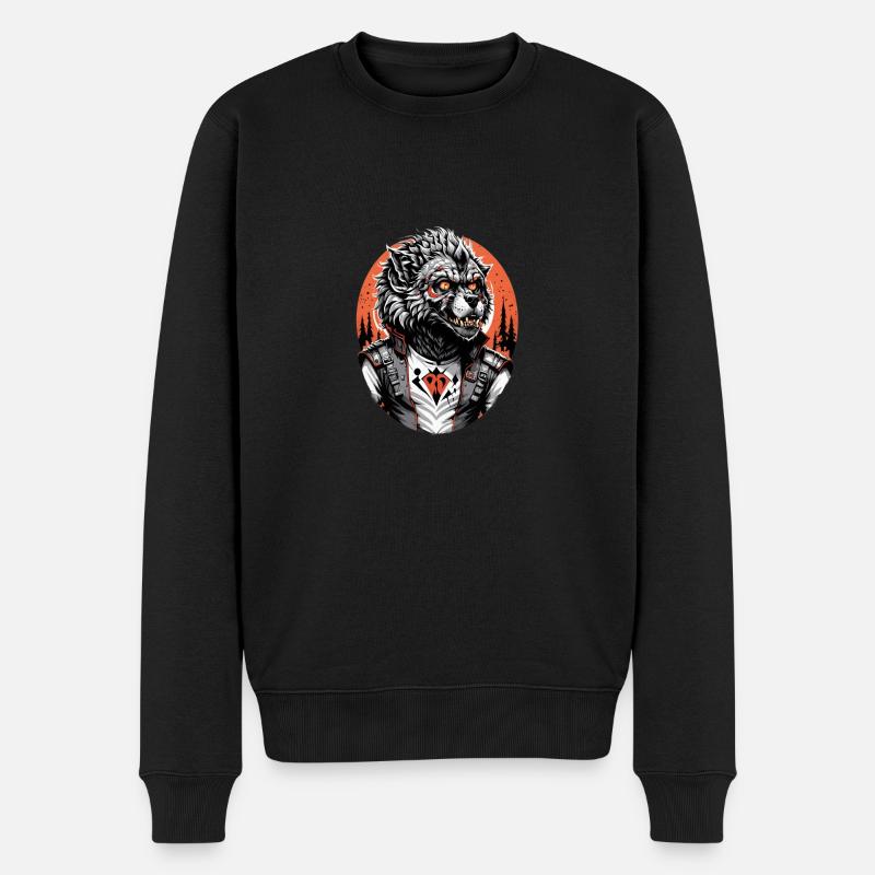 WERWOLF Teenager 9 - Männer Premium Bio Pullover - Schwarz