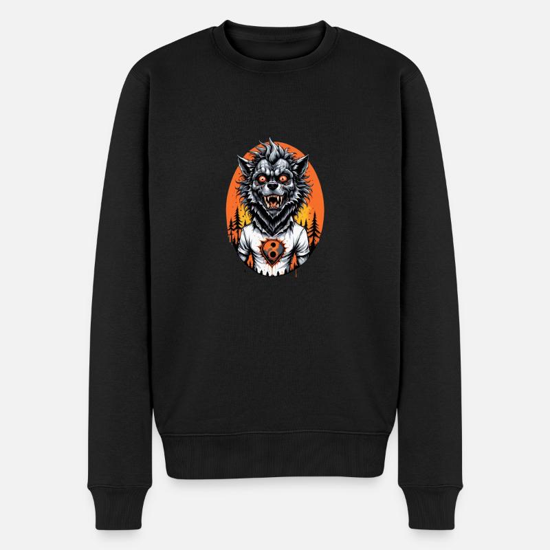 WERWOLF Teenager 10 - Männer Premium Bio Pullover - Schwarz