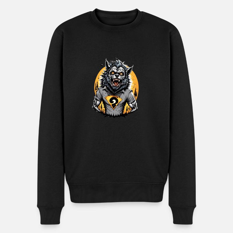 WERWOLF Teenager 12 - Männer Premium Bio Pullover - Schwarz