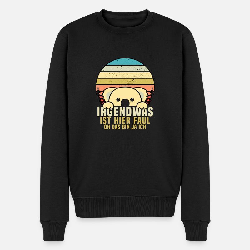 Irgendwas ist hier Faul OH DAS BIN JA ICH - Männer Premium Bio Pullover - Schwarz