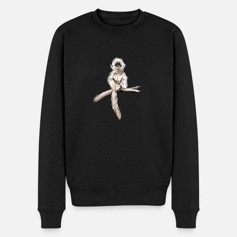Äffchen - Männer Premium Bio Pullover - Schwarz