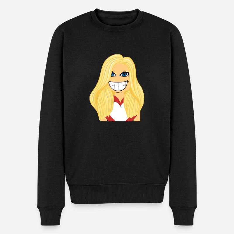 Femme blonde amoureuse - Pull Premium bio Homme - noir