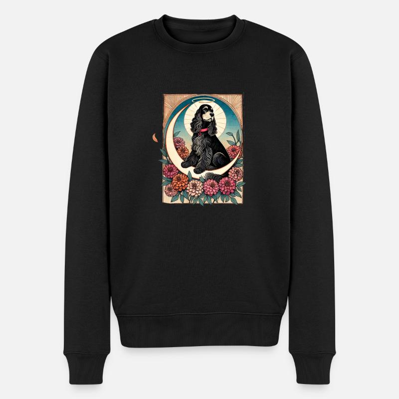 Cocker noir - Pull Premium bio Homme - noir