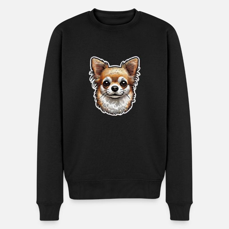 Chihuahua - Männer Premium Bio Pullover - Schwarz