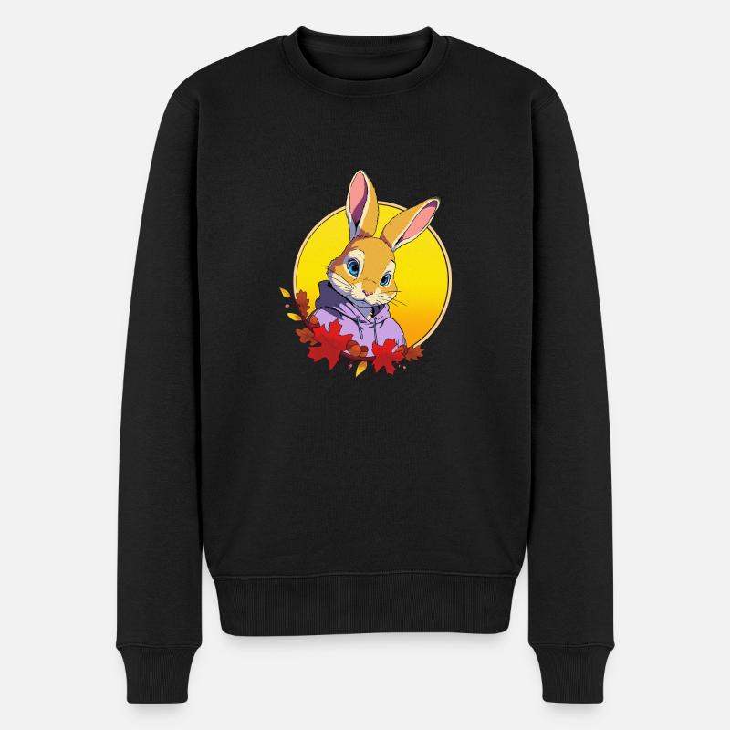 Kaninchen-Design - Männer Premium Bio Pullover - Schwarz
