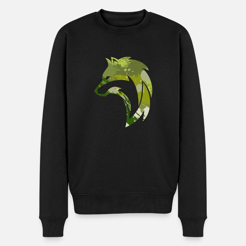 Motif de camouflage Wild Wolf - Pull Premium bio Homme - noir