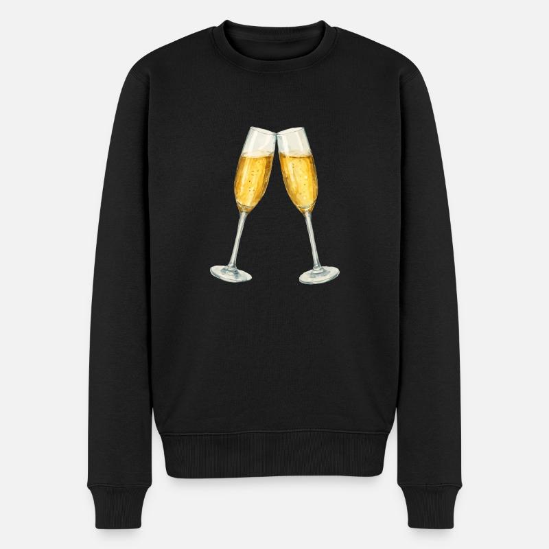 sekt glaeser - Männer Premium Bio Pullover - Schwarz