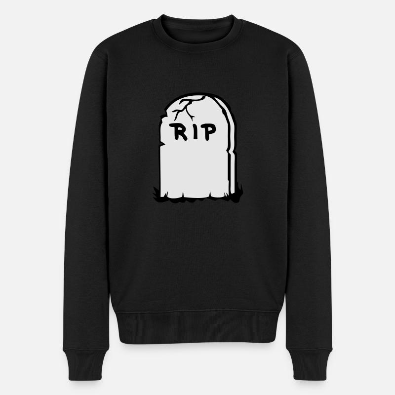 Grabstein - Männer Premium Bio Pullover - Schwarz