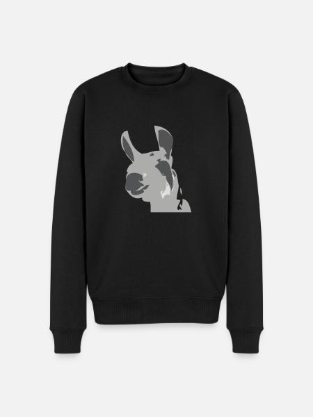 lama - Männer Premium Bio Pullover - Schwarz