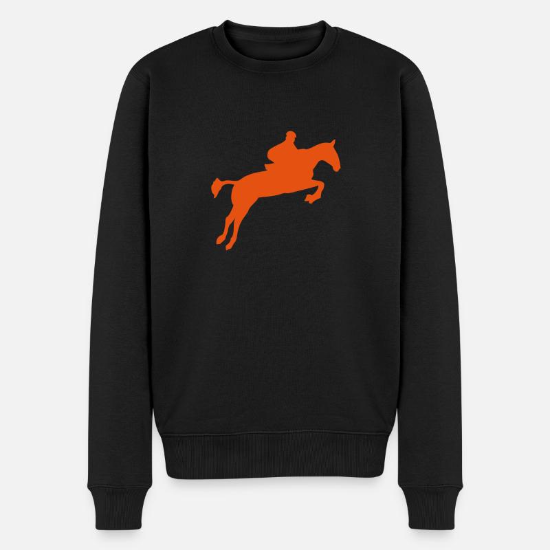saut obstacle cheval monte 1 - Pull Premium bio Homme - noir