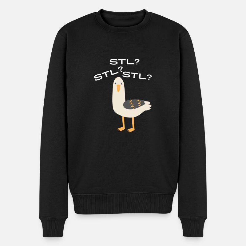 Möwe STL? - Männer Premium Bio Pullover - Schwarz