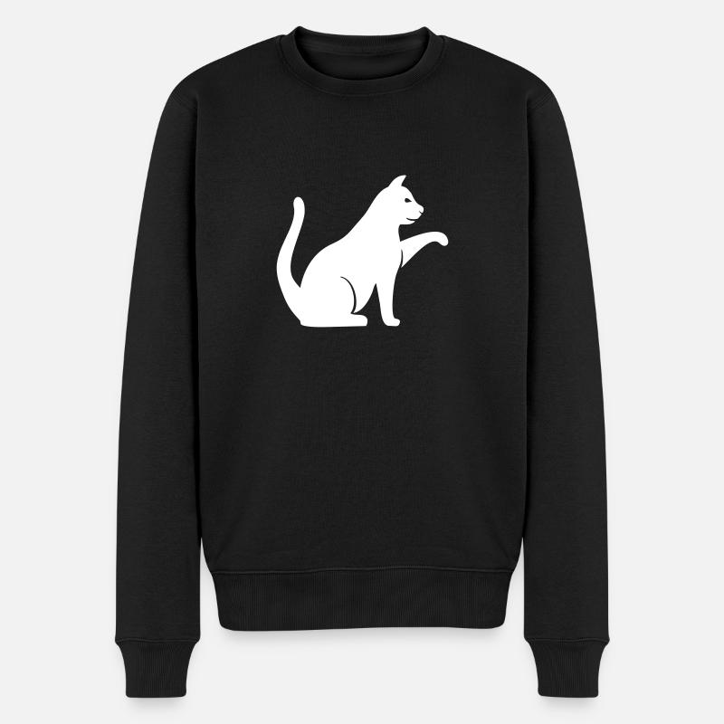 Katze - Männer Premium Bio Pullover - Schwarz
