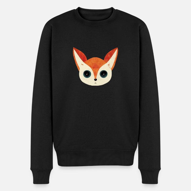 cute fox - Männer Premium Bio Pullover - Schwarz