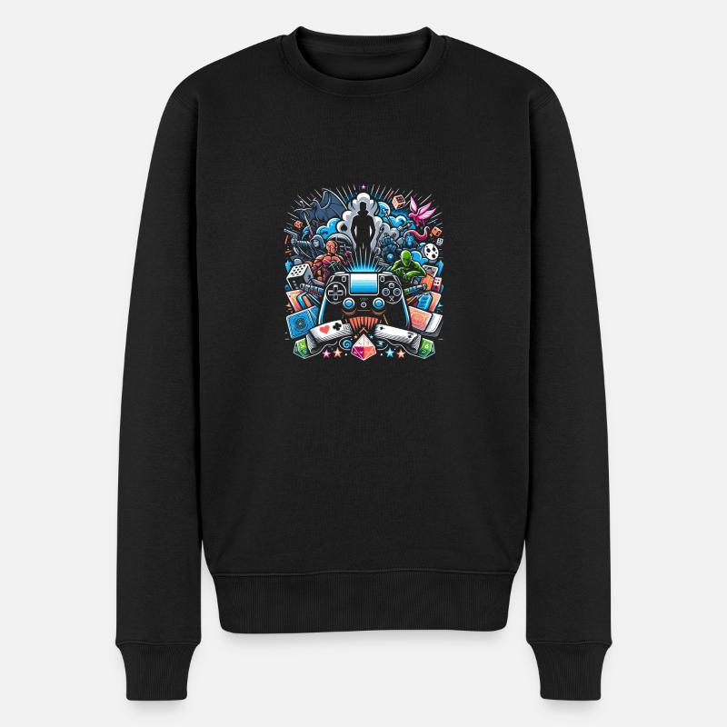 Gamer's Galaxy - Männer Premium Bio Pullover - Schwarz