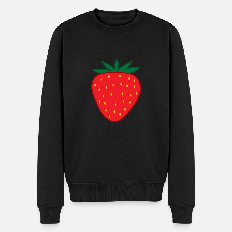Erdbeere Kostüm Fasching Karneval Erdbeeren - Männer Premium Bio Pullover - Schwarz