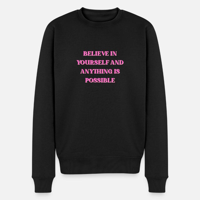 Believe - Männer Premium Bio Pullover - Schwarz
