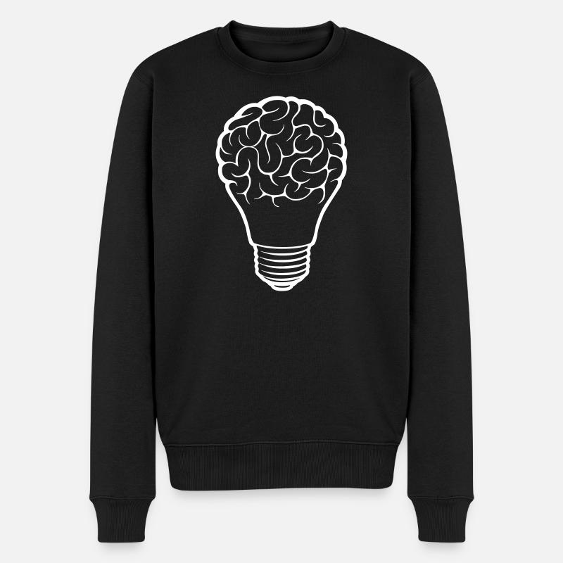 Light Bulb Light Brain - Men's Premium Organic Jumper - black