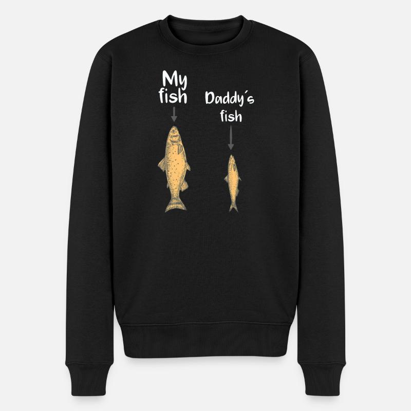My fish, daddy’s fish - Pull Premium bio Homme - noir
