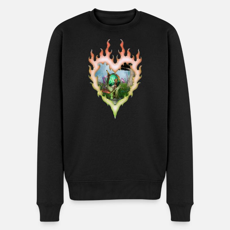 Petite fée avec son chat - Pull Premium bio Homme - noir
