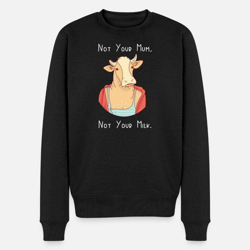 Nicht deine Mutter, nicht deine Milch - Männer Premium Bio Pullover - Schwarz