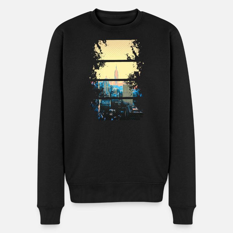 Silhouette NYC en teintes néon - Pull Premium bio Homme - noir