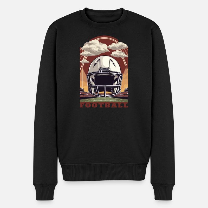 Football Helm - Männer Premium Bio Pullover - Schwarz
