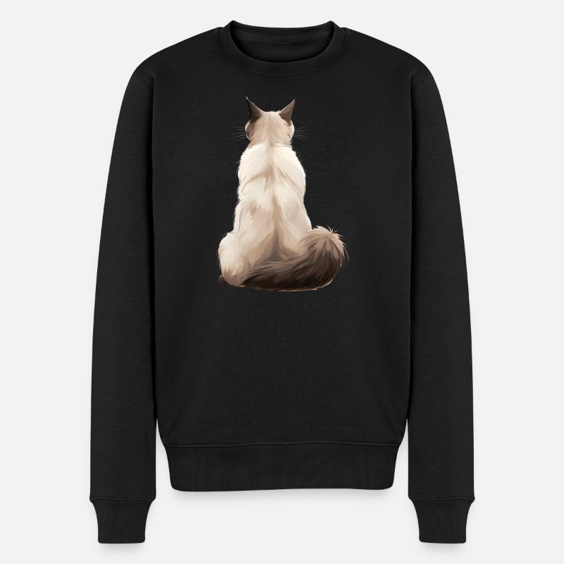 Balinesische Katze - Männer Premium Bio Pullover - Schwarz