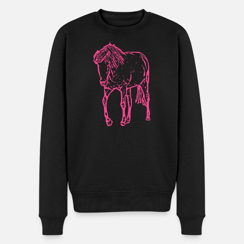 Cheval rose rose - Pull Premium bio Homme - noir