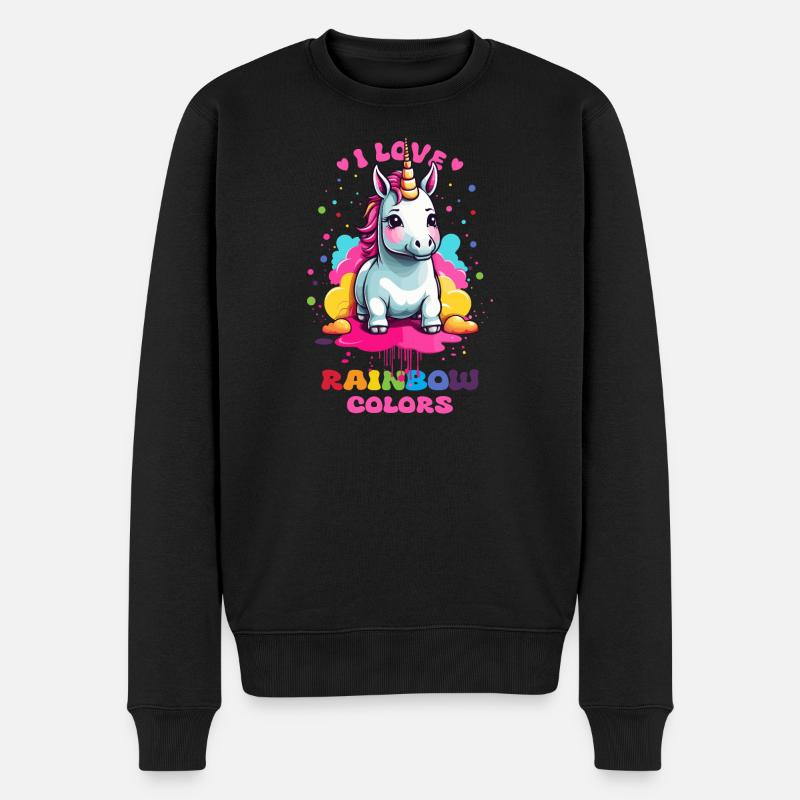 Licorne mignonne - Pull Premium bio Homme - noir