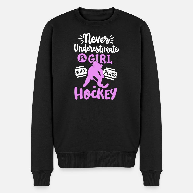 Eishockey Eishockeyspielerin - Männer Premium Bio Pullover - Schwarz