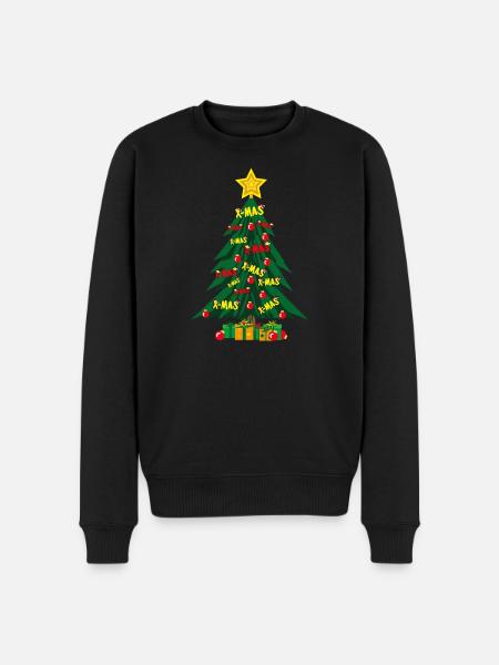 Juletræ med en masse kærlighed og stjerne. - Økologisk premium-sweatshirt til mænd - sort