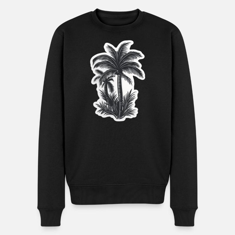 Palme - Männer Premium Bio Pullover - Schwarz