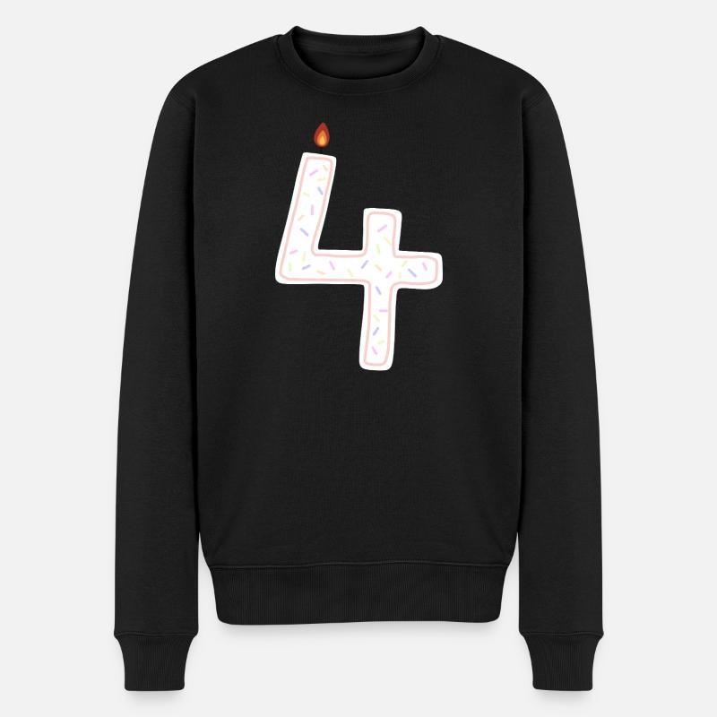 Festliches Kerzendesign Nummer Vier - Männer Premium Bio Pullover - Schwarz