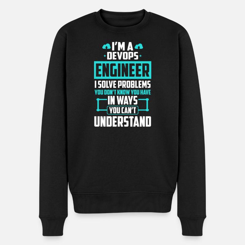 DevOps Engineer Ich löse Probleme, die Sie nicht lösen können - Männer Premium Bio Pullover - Schwarz