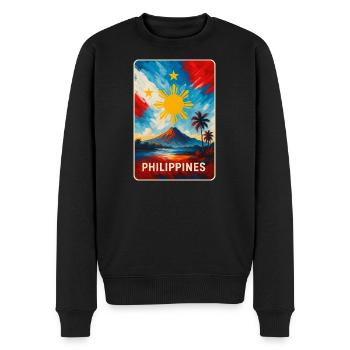 Philippinen Flaggen Design - Männer Premium Bio Pullover - Schwarz - Vorne - Nico (187cm)