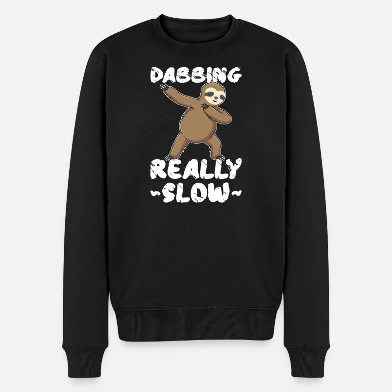 Dabbing Really Slow Sloth - Men's Premium Organic Jumper - black