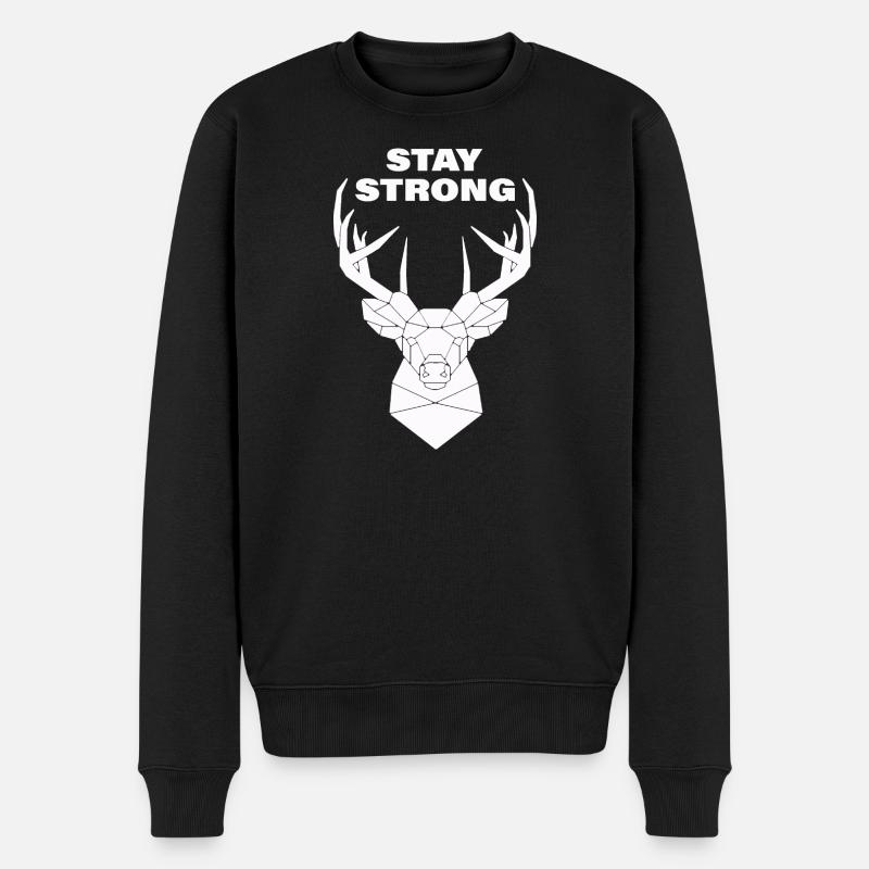 STAY STRONG - Männer Premium Bio Pullover - Schwarz