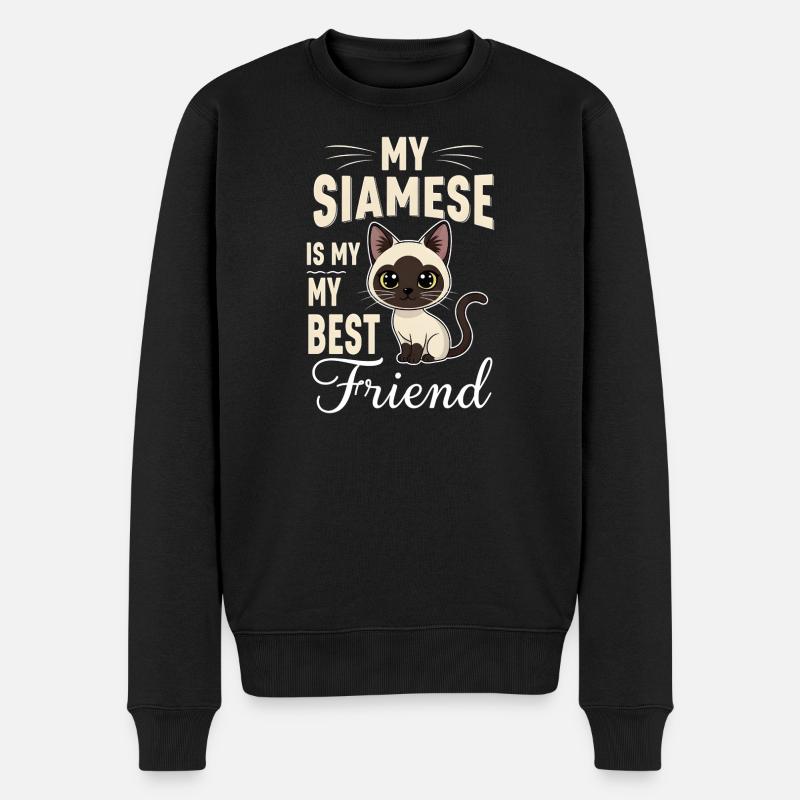 Chat siamois Chat siamois  - Pull Premium bio Homme - noir