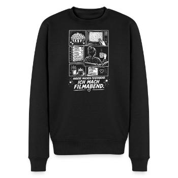 Horror Filme Leidenschaft Filmnacht - Männer Premium Bio Pullover - Schwarz - Vorne - Nico (187cm)