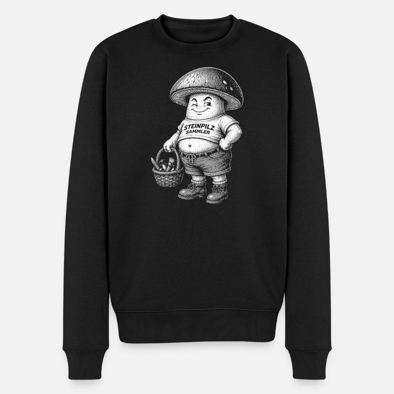 Steinpilze - Männer Premium Bio Pullover - Schwarz