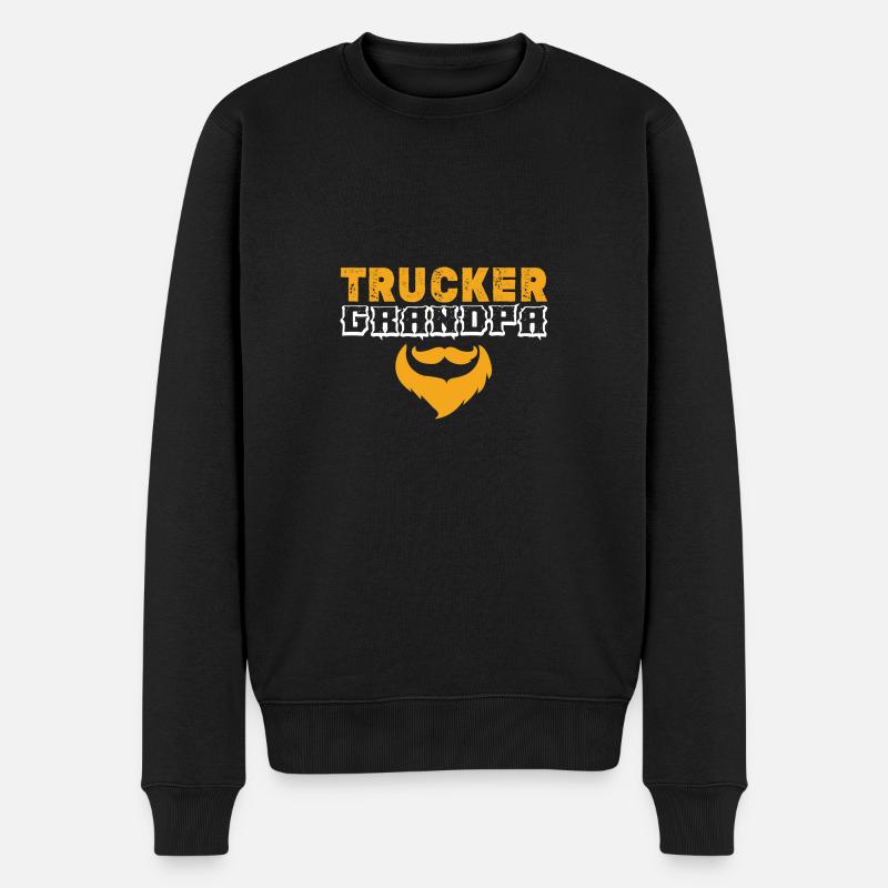 trucker opa spruch - Männer Premium Bio Pullover - Schwarz