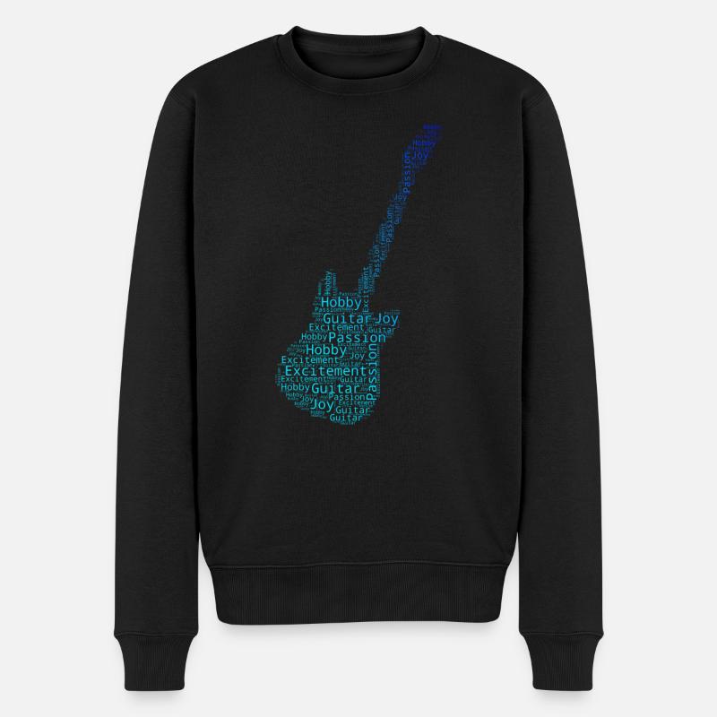 Damen classical guitar E-gitarre akustische gitarr - Männer Premium Bio Pullover - Schwarz