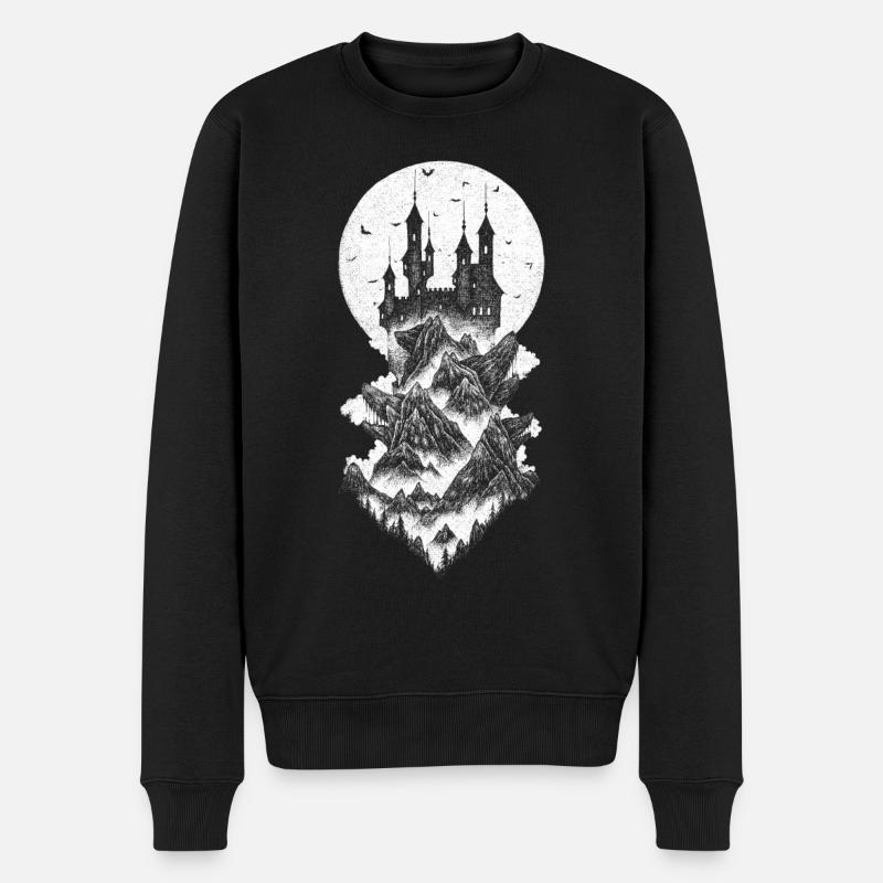Schloss Dracula - weiß - Männer Premium Bio Pullover - Schwarz